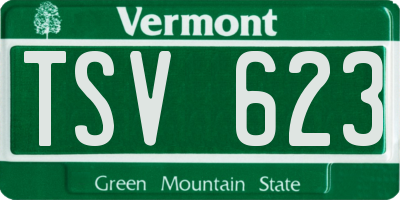VT license plate TSV623
