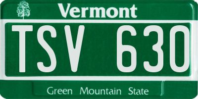 VT license plate TSV630