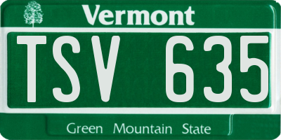 VT license plate TSV635