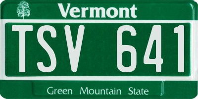 VT license plate TSV641