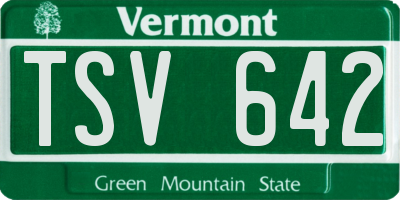 VT license plate TSV642