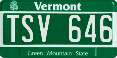 VT license plate TSV646