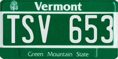 VT license plate TSV653