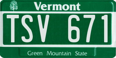 VT license plate TSV671