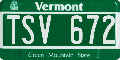 VT license plate TSV672