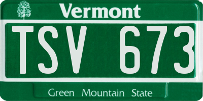 VT license plate TSV673