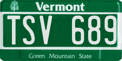 VT license plate TSV689