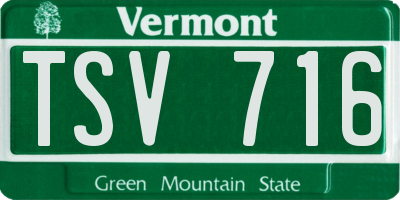 VT license plate TSV716