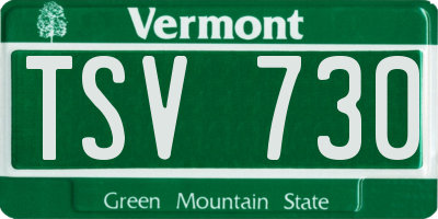 VT license plate TSV730