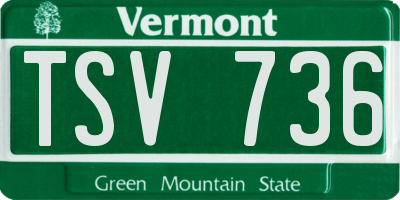 VT license plate TSV736