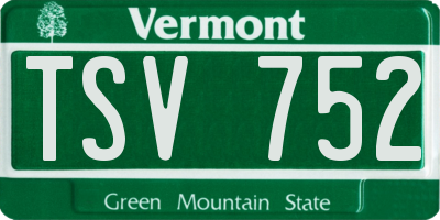VT license plate TSV752