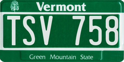 VT license plate TSV758