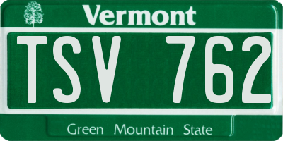 VT license plate TSV762
