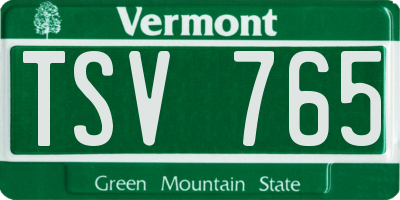 VT license plate TSV765
