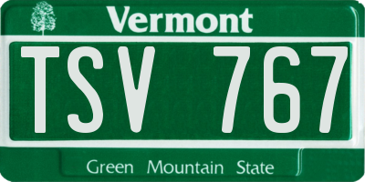 VT license plate TSV767
