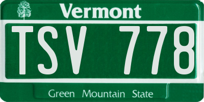VT license plate TSV778