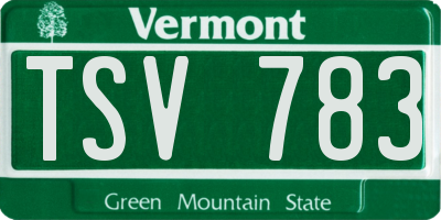 VT license plate TSV783