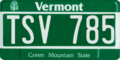 VT license plate TSV785