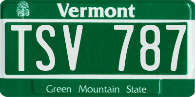 VT license plate TSV787