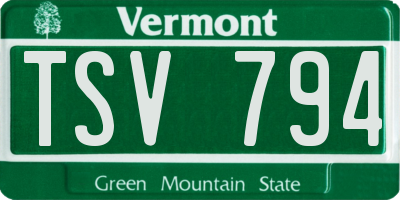 VT license plate TSV794