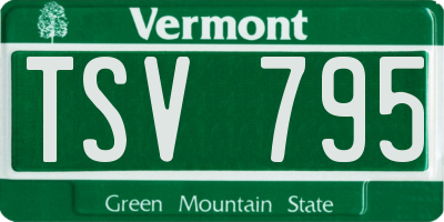 VT license plate TSV795