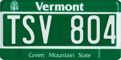 VT license plate TSV804