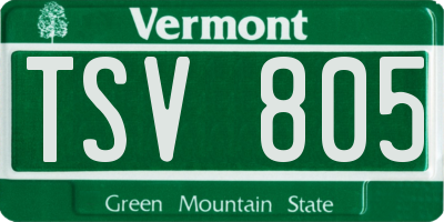 VT license plate TSV805