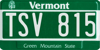 VT license plate TSV815