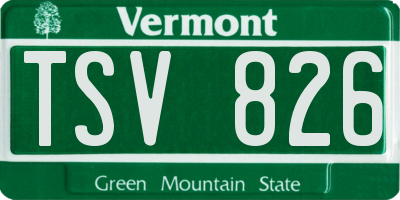 VT license plate TSV826