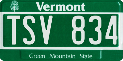VT license plate TSV834