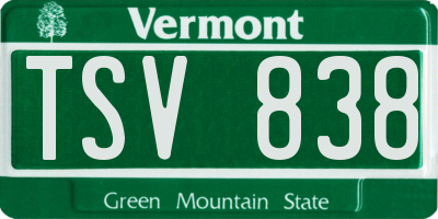 VT license plate TSV838