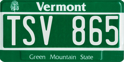 VT license plate TSV865