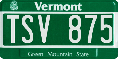 VT license plate TSV875