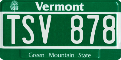 VT license plate TSV878