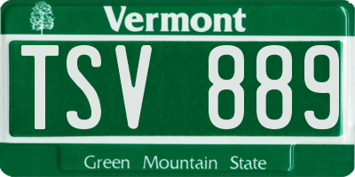 VT license plate TSV889