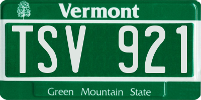 VT license plate TSV921