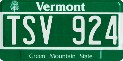VT license plate TSV924