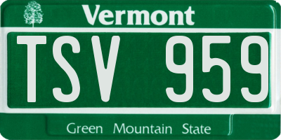 VT license plate TSV959