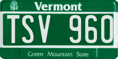 VT license plate TSV960