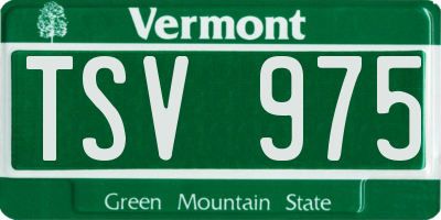 VT license plate TSV975