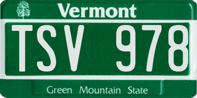 VT license plate TSV978