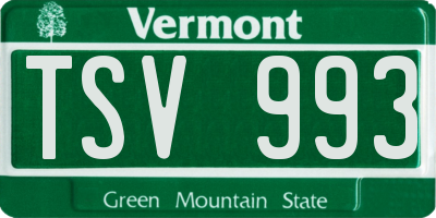 VT license plate TSV993