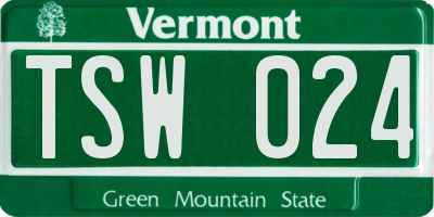 VT license plate TSW024