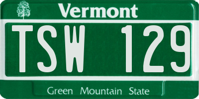 VT license plate TSW129