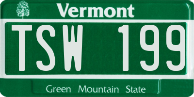 VT license plate TSW199