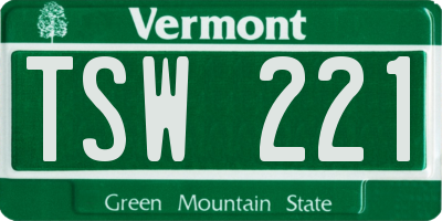 VT license plate TSW221