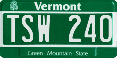 VT license plate TSW240