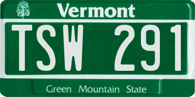 VT license plate TSW291