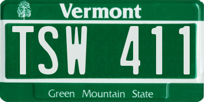VT license plate TSW411