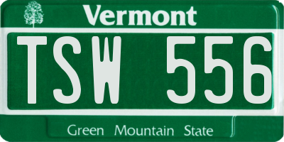 VT license plate TSW556